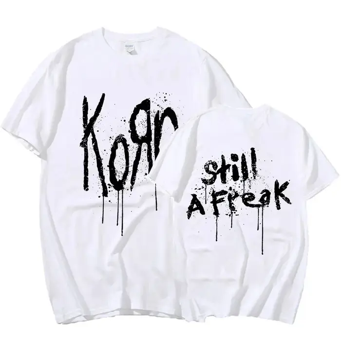 Korn Music Concert Rock Band Tour du monde T-shirt en pur coton personnalisé rue polyvalent 2024 mod