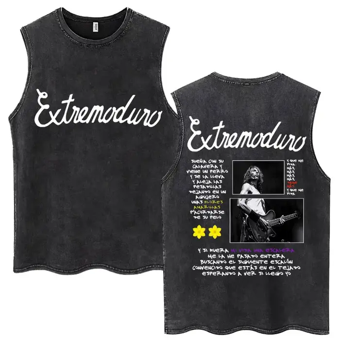 Rock Band Extremoduro Tour Débardeurs délavés Vêtements pour hommes Mode Harajuku Hip Hop T-shirts sans manches Gilets en coton amples décontractés