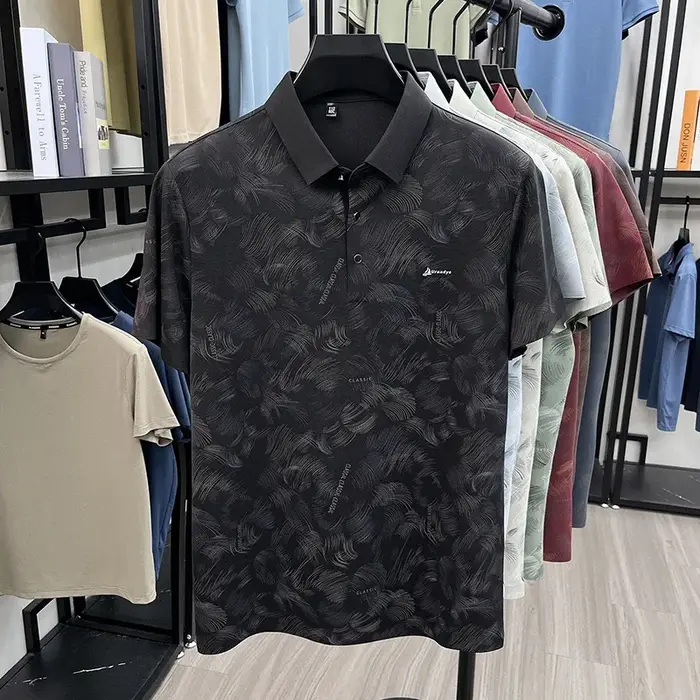 Polo brodé et imprimé avec logo minimaliste pour hommes
