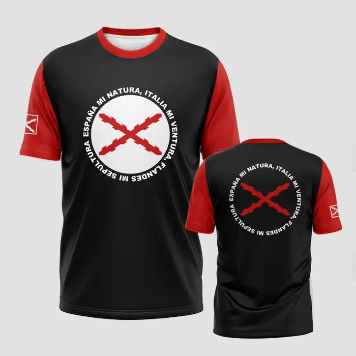 TESN espagnol hommes sport T-Shirt décontracté mode HD impression chemise respirante rue jeunesse haut