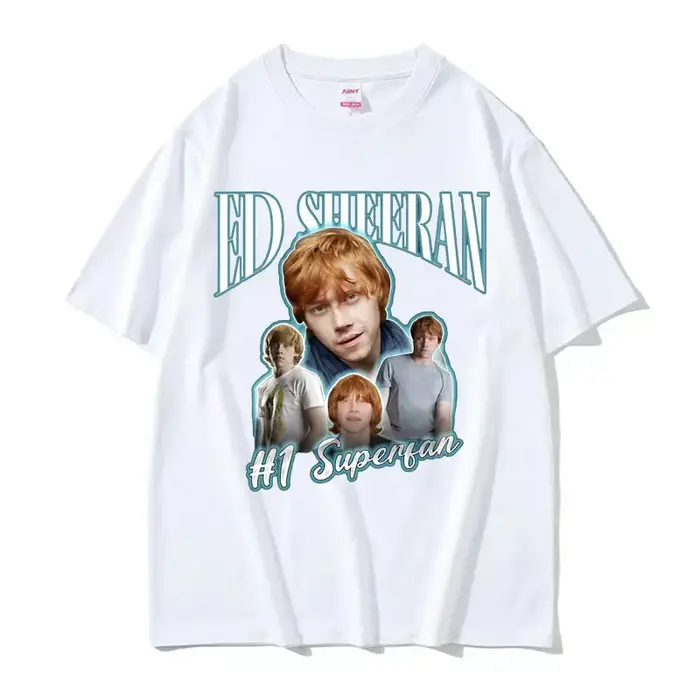 T-shirt drôle Ed Sheeran Number One Superfan Meme pour femme, mode rétro, manches courtes, unisexe, gothique, décontracté, en coton