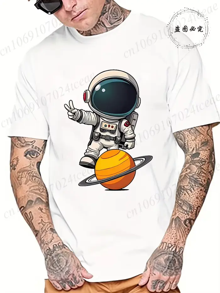 T-shirt avec imprimé astronaute pour homme