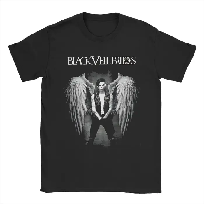 BAND Graphic T-shirt 100% coton B-BLACK VEIL BRIDES Tees Tops pour hommes