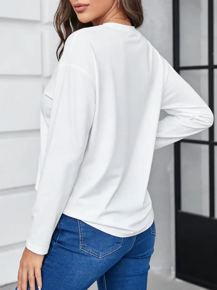T-shirt à manches longues pour femme - Un haut basique polyvalent adapté à toutes les saisons