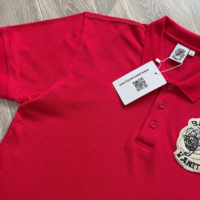 Polo décontracté en coton à manches courtes SAINT VANITY avec imprimé lettres simple