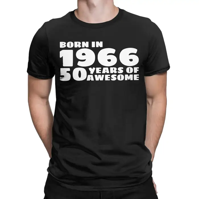 Hommes femmes né en 1966 vintage âge 60 ans drôle 60th anniversaire chemise 100% coton imprimé T-Shirt vêtements tenues