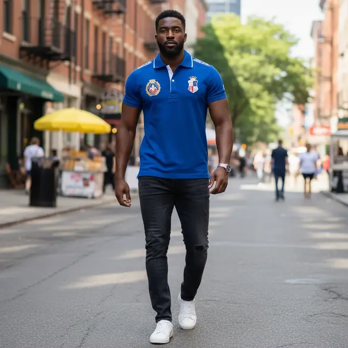 Nouveau Polo d'été pour Homme – Qualité Supérieure pour Fans de Football Français – Broderie Manches Courtes – Bleu Ample – Col Sport Golf – T-shirts