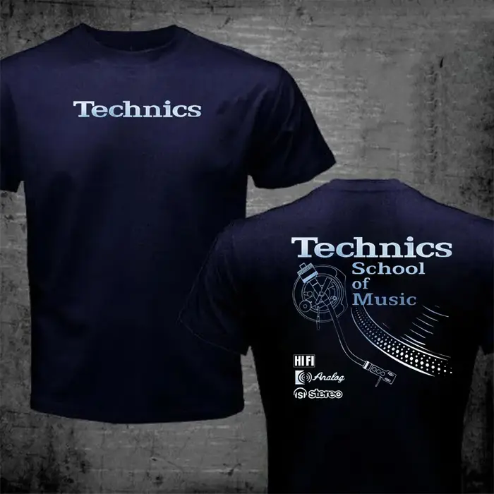 T-shirt Vintage DJ Long Play Technics School of Music pour Homme