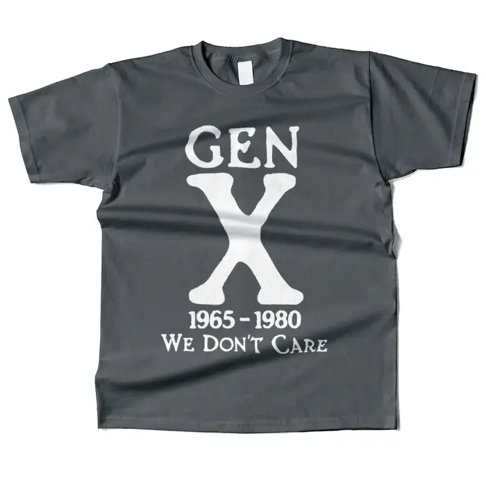 Hommes coton Gen X 1965-1980 nous ne se soucis pas graphique haute qualité t-shirt rue Style décontracté