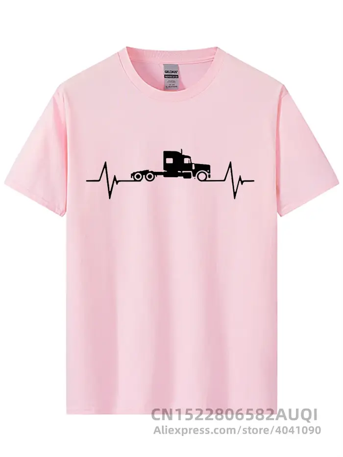 Chauffeur de camion battement de coeur amour t-shirt gars arrivée Simple Camisetas