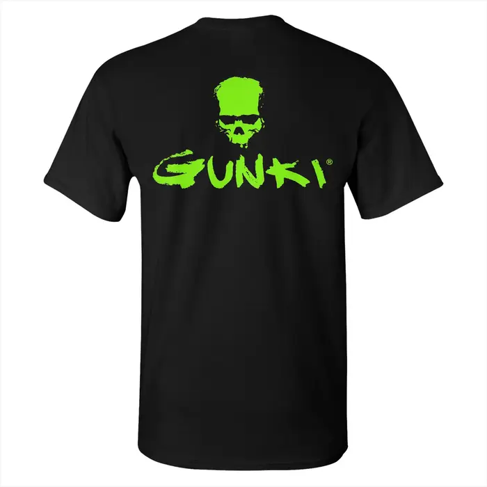 T-shirt Homme Double Face 100% Coton Col Rond Motif Crâne Pêche Gunki Logo