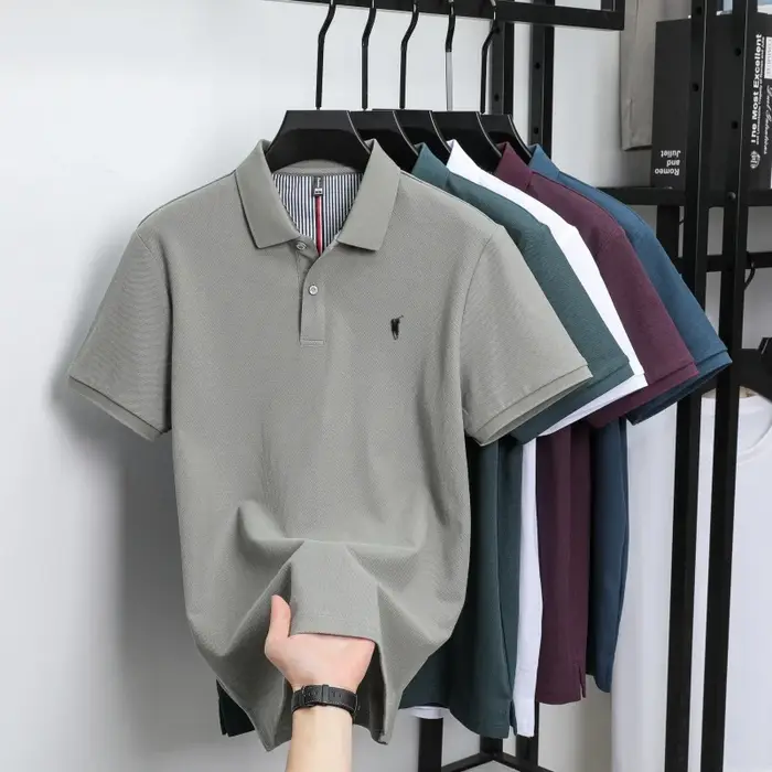 Polo à manches courtes 100% coton haut de gamme marque de luxe mode Paul poney broderie Golf hommes tops Business Casual t - shirt