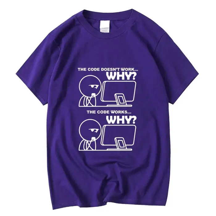 T-shirt à manches courtes pour hommes, 100% coton, imprimé programmeur drôle, été, t-shirt à col ron