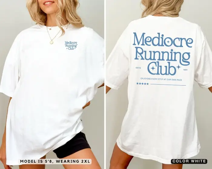 T-shirt Mediocre Running Club : T-shirt de sport graphique vintage