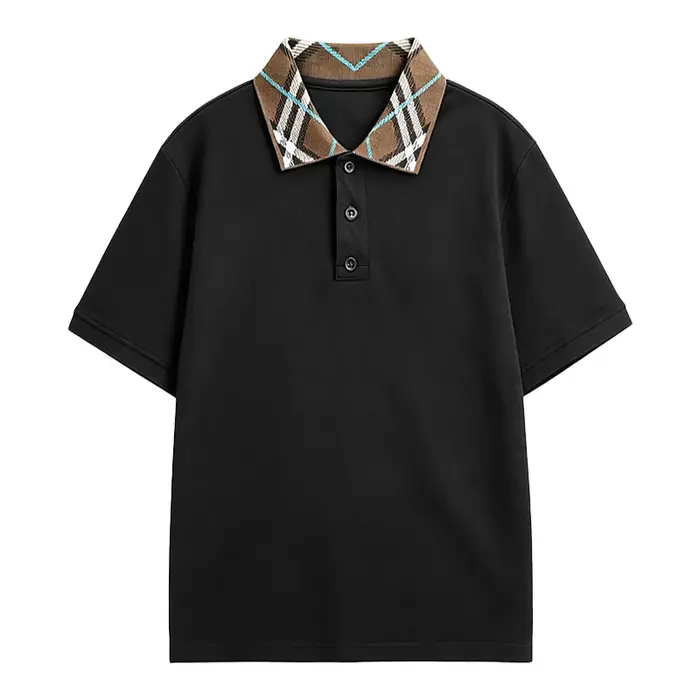 Polo tendance rétro à carreaux pour homme