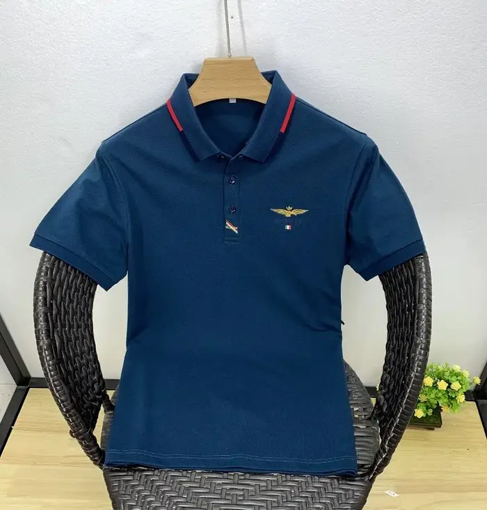 Polo en pur coton à manches courtes pour hommes