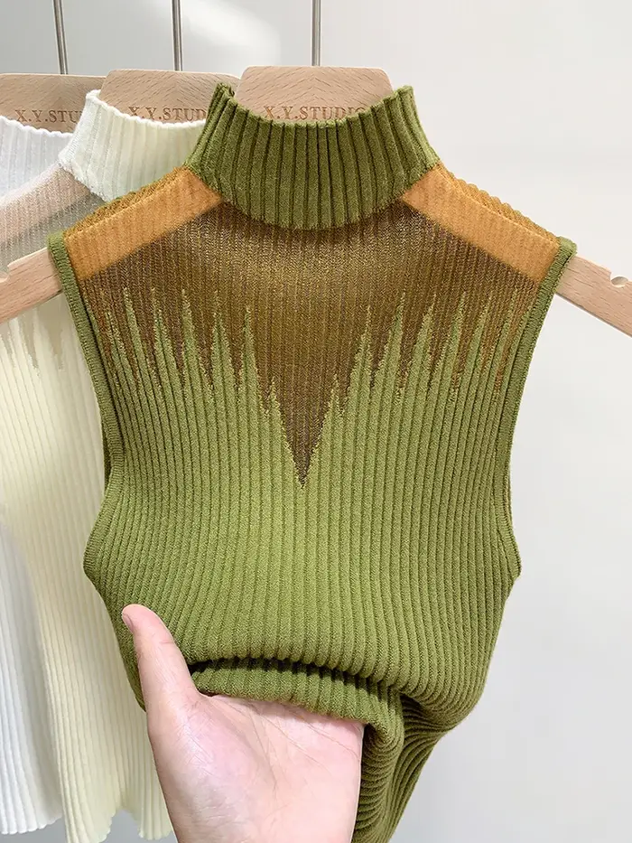 Pull Tube Blanc en Maille Précieuse pour Femme