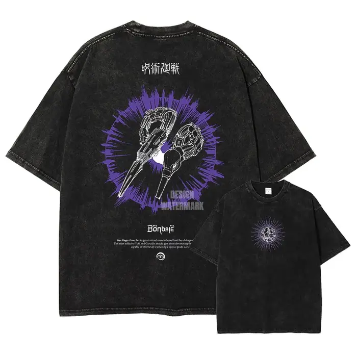 Choso T-shirts Gojo Unlimited Void Oversized Vintage Washed T Shirt Manga Short Sleeve Retro