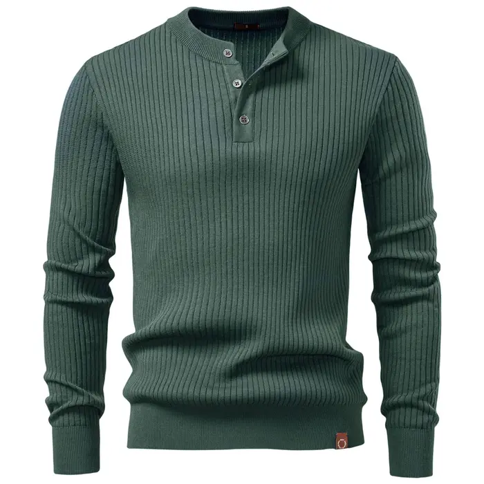AIOPESON bouton patte Polo hommes côtelé rayure à manches longues coupe contemporaine minimaliste automne hiver Premium haut d'affaires