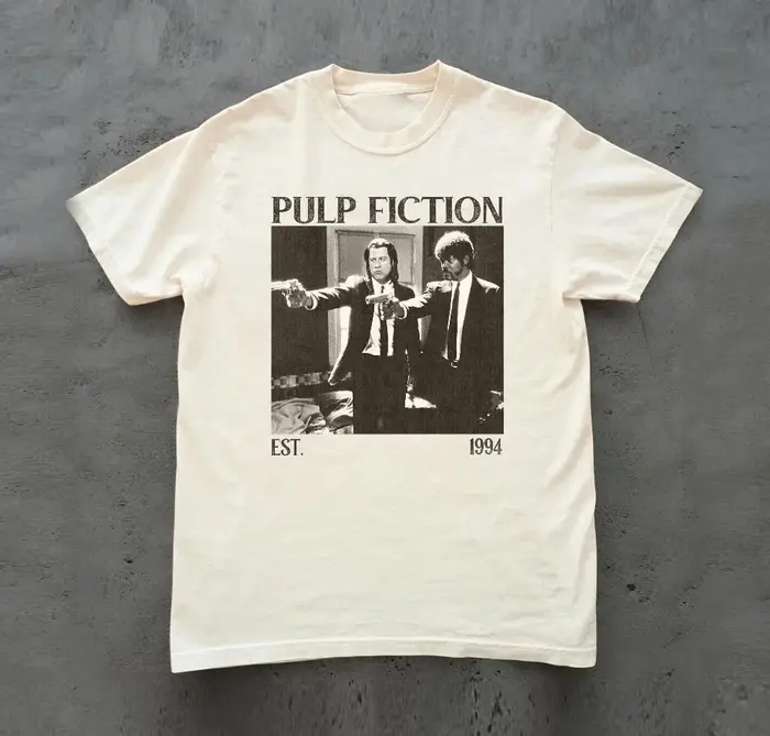 T-shirt à motif imprimé style été de la série de films Quentin Tarantino