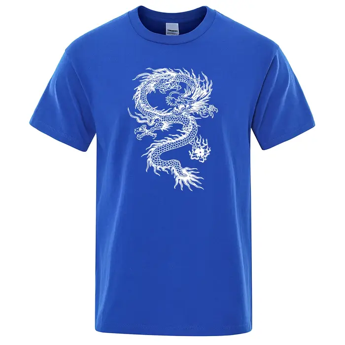 T-Shirt Dragon blanc pour hommes