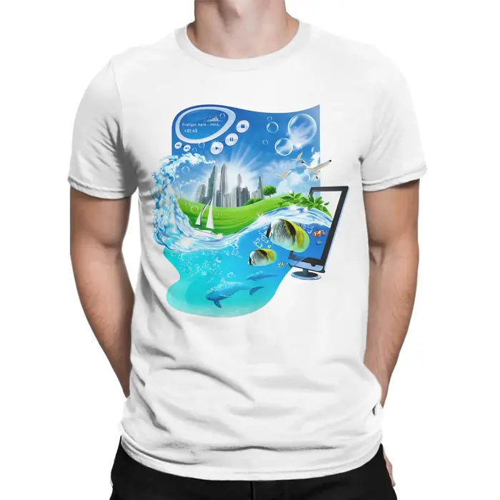 Frutiger Aero World Vaporwave T-Shirt pour hommes