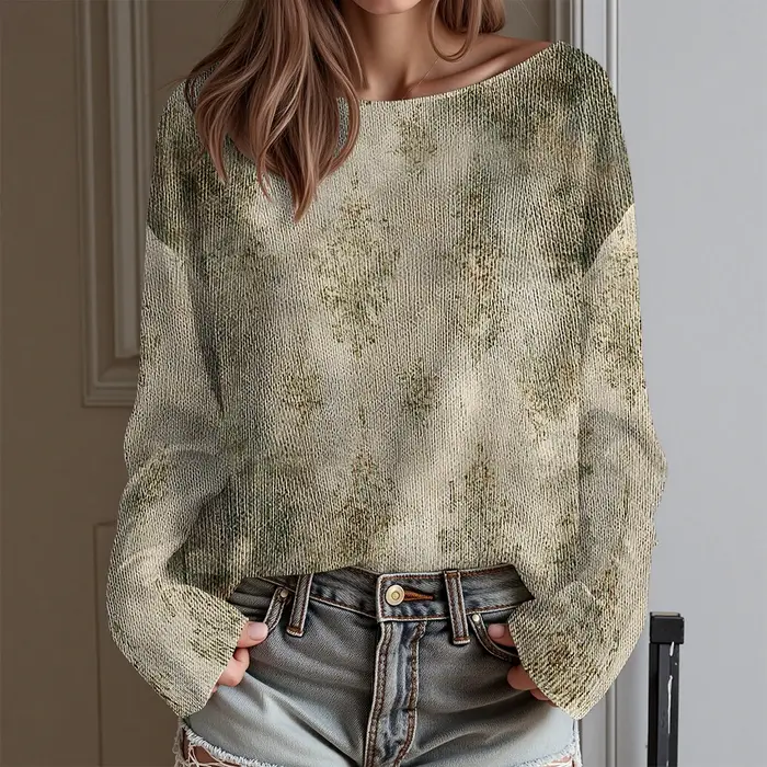 Cadeau de Saint-Valentin T-shirt floral à une épaule pour femme Coupe ample Haut à manches longues Chemisier Sweet Heart Hauts Harajuku Cottagecore