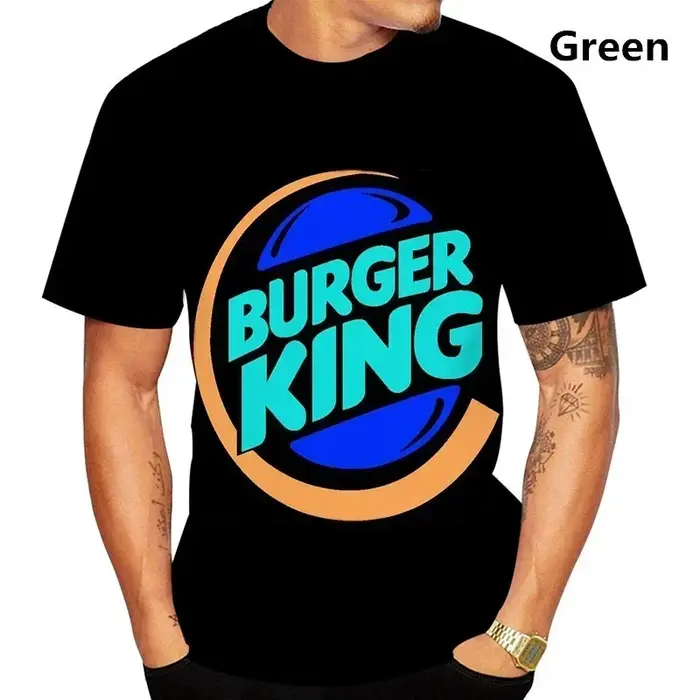 2025 été Burger King hommes femmes nouvelle mode 3D imprimé T-Shirt décontracté Cool à manches courtes impression
