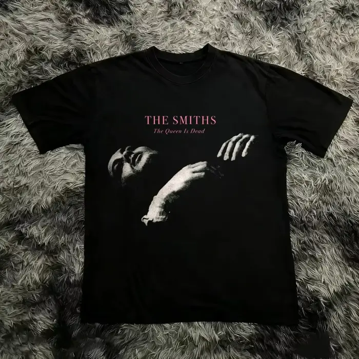 T-shirt rétro THE QUEEN IS DEAD Graphic The Smiths à manches courtes pour hommes et femmes, en coton