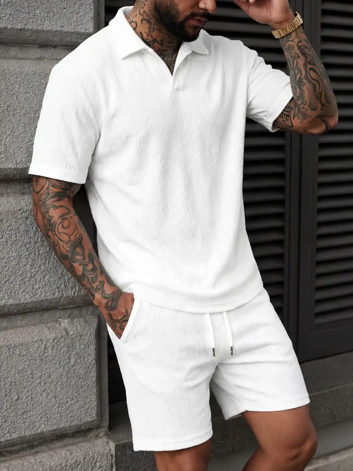 Nouvelle collection été 2025 : Ensemble décontracté pour homme – Polo à revers