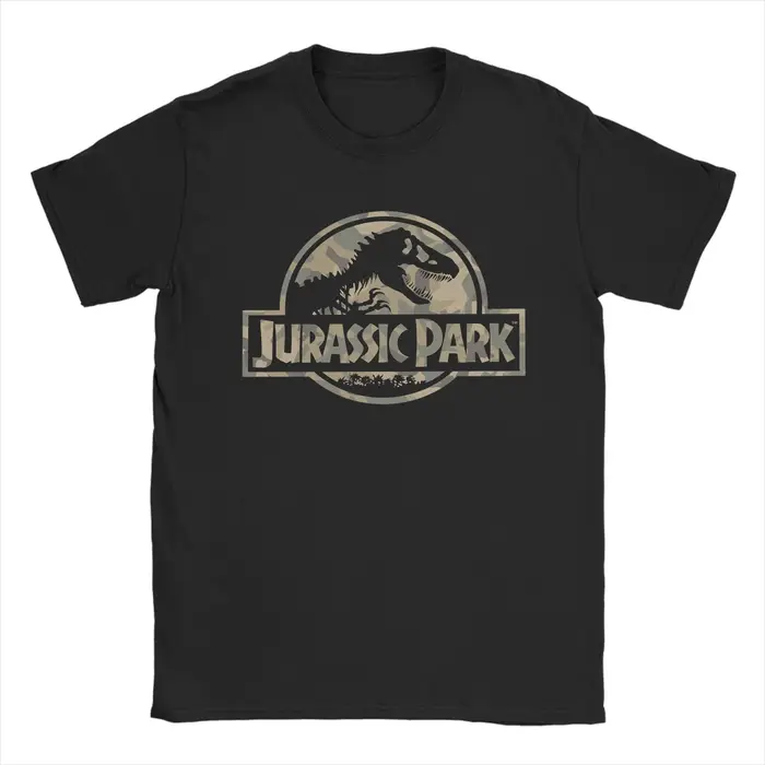 Jurassic park hommes t-shirt mode t-shirt à manches courtes col rond T-Shirts pur coton vêtements gr