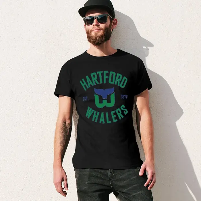 Hartford-Whalers-CT- T-shirt simple de grande taille