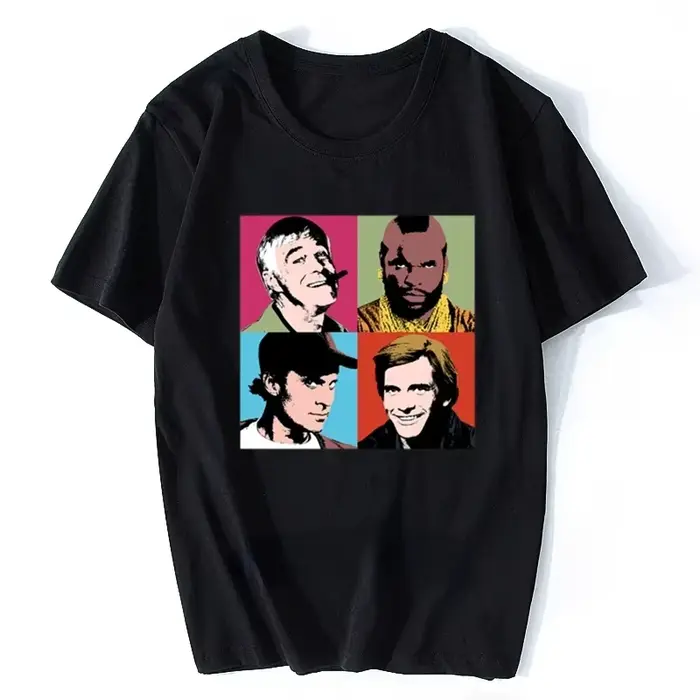 T-shirt de la équipe A-Warhol, série The A Team, parodie graphique, t-shirt drôle Harajuku surdimens