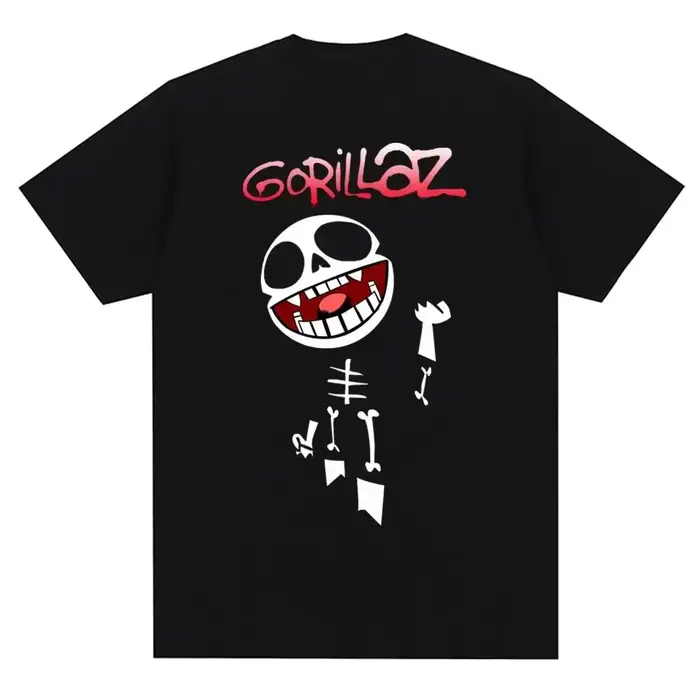Groupe de musique Gorillazs Punk Rock imprimé t-shirt années 90 décontracté mode manches courtes gra