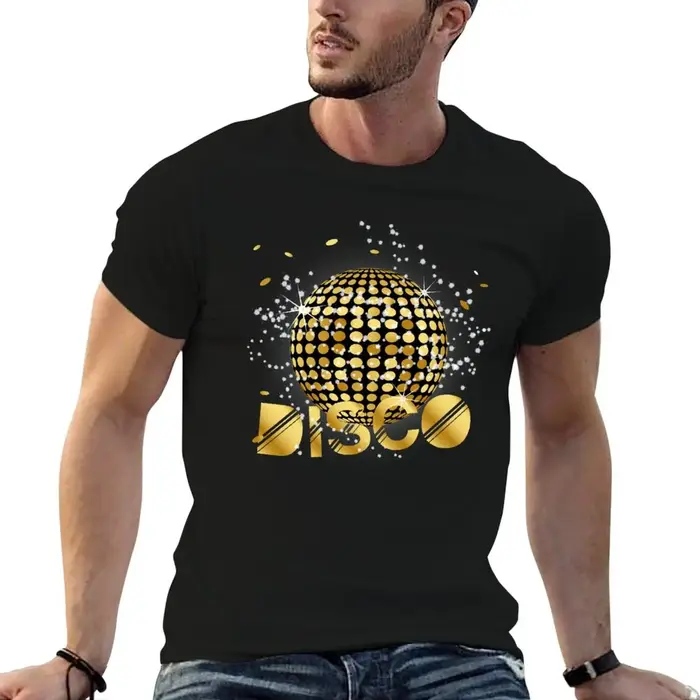Disco Ball Disco Gold Gitzer T-Shirt anime T-Shirt hommes T-Shirt coton 100% T-Shirt