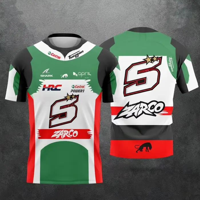 25 nouveau No.5 Johann Zarco Motocross T-Shirt été hommes enfants décontracté respirant manches cour