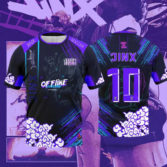 Nouveau maillot de football décontracté pour hommes et femmes, motif Jinx de l'anime Arcane 2026, Rin Itoshi, été