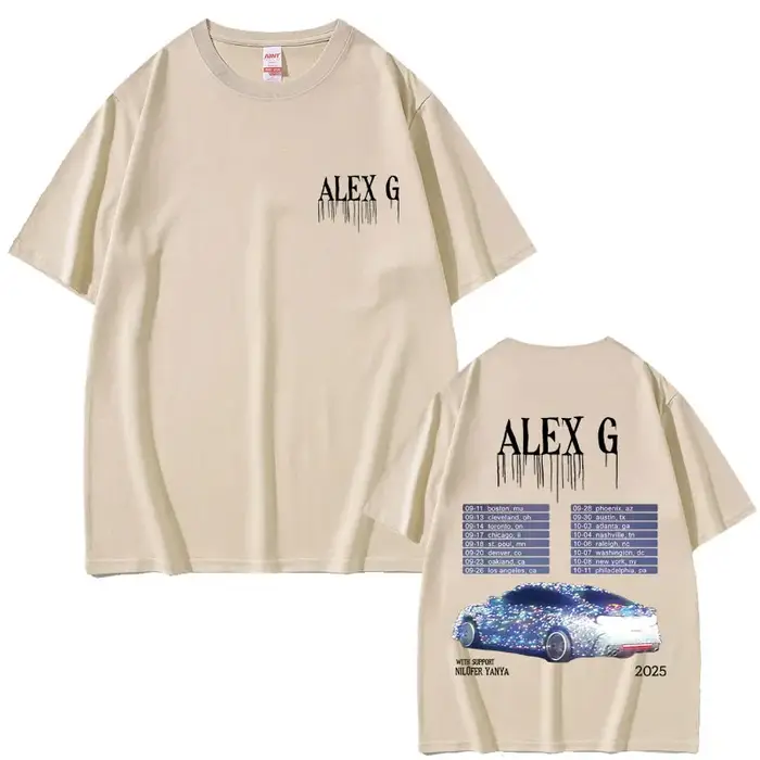 Singer Alex G Tour 2025 T-shirt Summer Men Women Cotton Casual Crewneck T Shirts Male Fashion Oversized Short Sleeve T-shirts