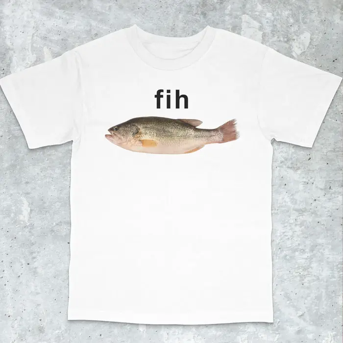 T-shirt Fih Fish pour homme, col rond, manches courtes, décontracté, respirant, vêtements de sport,