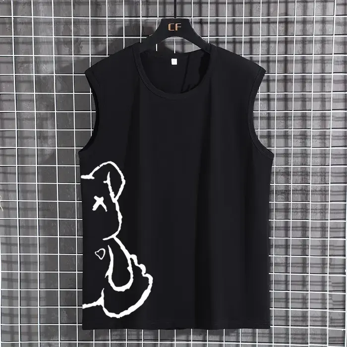 Débardeur pour femmes grandes tailles, 100% coton, sans manches, imprimé, t-shirt décontracté d'été,