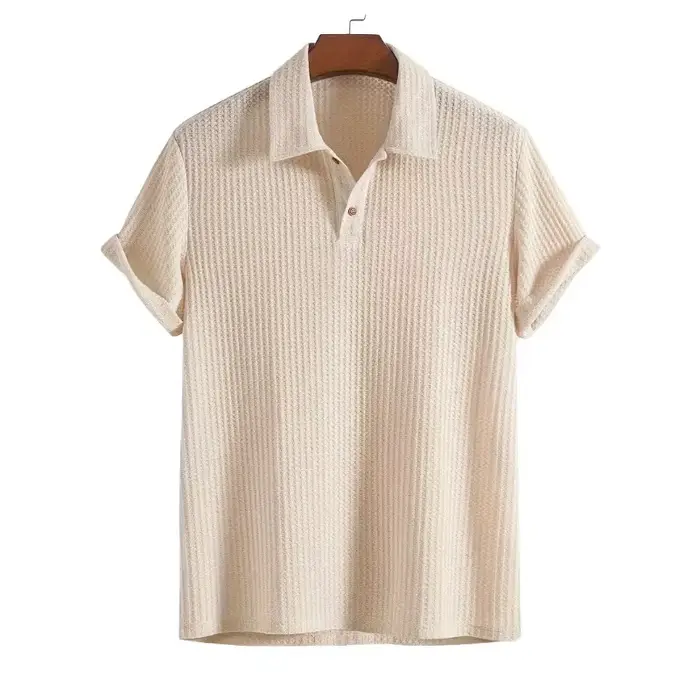 Polo en maille beige pour homme