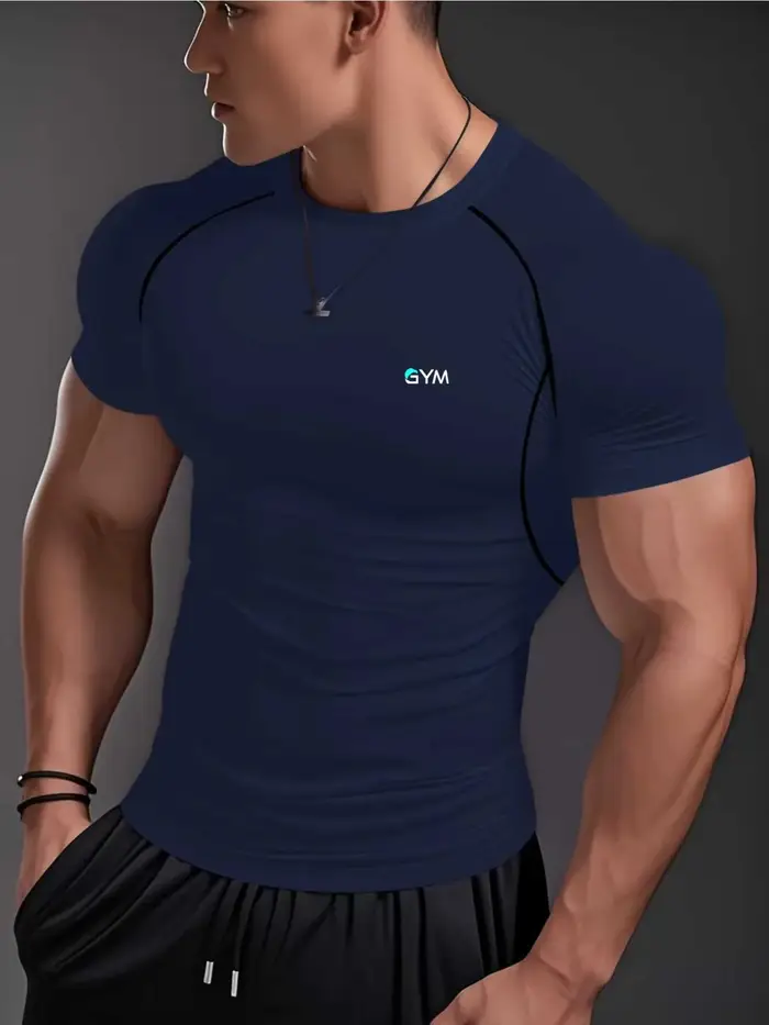 T-shirt d'été pour hommes, respirant et absorbant l'humidité, avec un ajustement extensible et confo