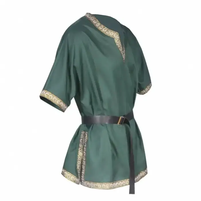 Chemise Celtique Médiévale Renaissance du 17ème Siècle Nordique Vintage Cosplay Performance Masquerade LARP à Manches Courtes