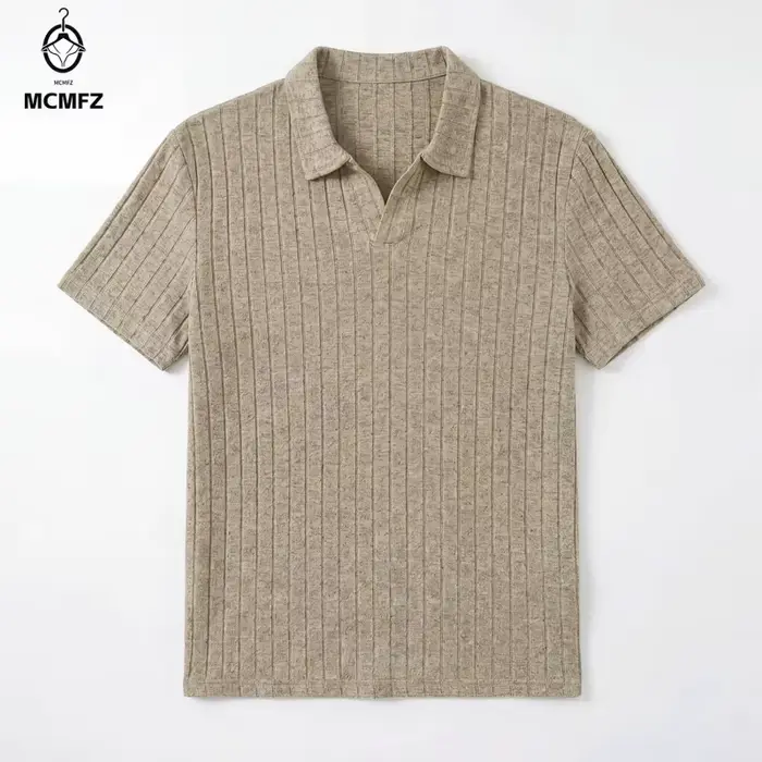 Polo en tricot côtelé pour hommes