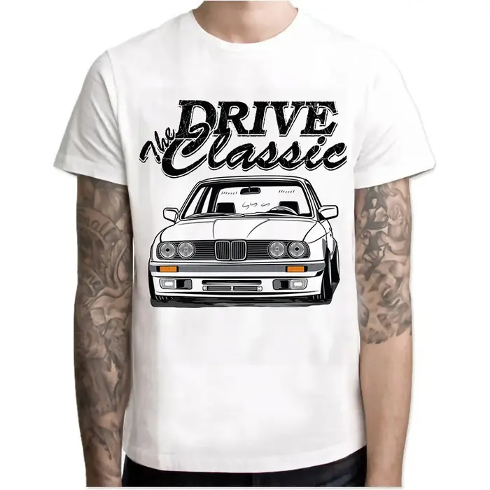 T-shirt Harajuku Cool Automotive Car Turbo pour hommes