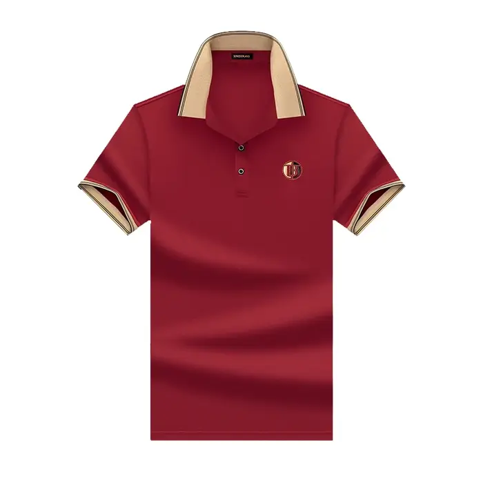 Polo pour homme à manches courtes décontractées, avec motif lettre brodé en strass tendance, haut de golf décontracté, disponible en plusieurs couleurs