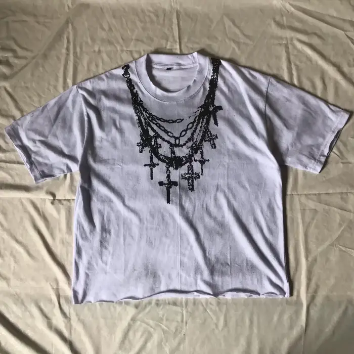 Nouveau T-shirt Cyberpunk tendance pour jeunes, en coton épais, manches courtes, coupe carrée, impri