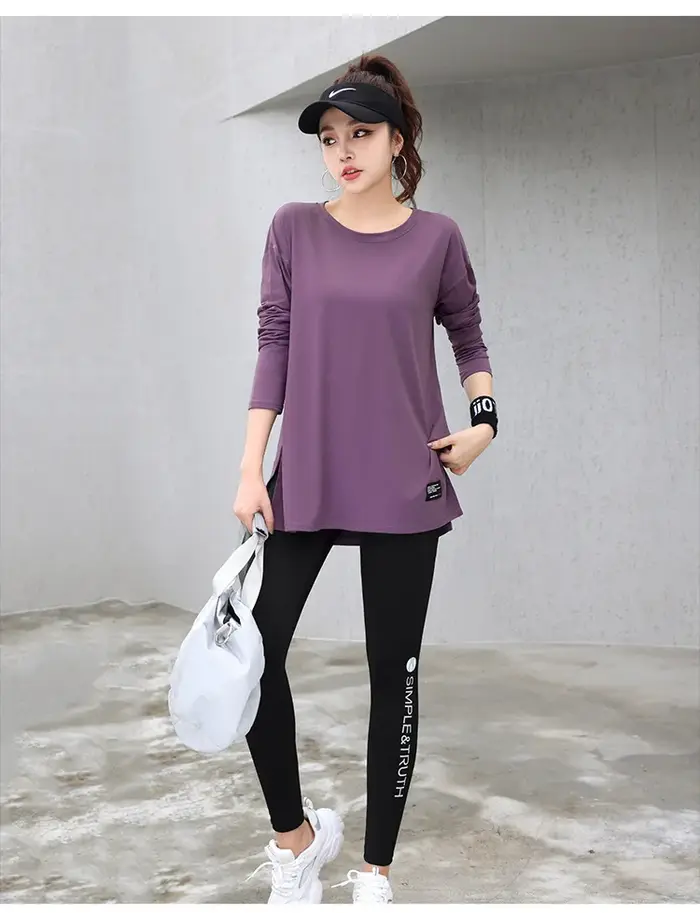 T-shirt ample à manches longues pour femmes
