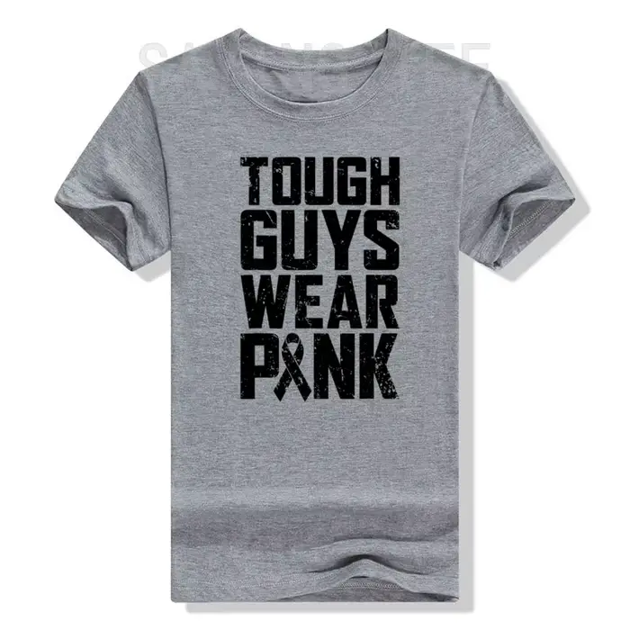 Tough Guile Wear-T-shirt rose de sensibilisation au cancer du sein pour hommes et garçons