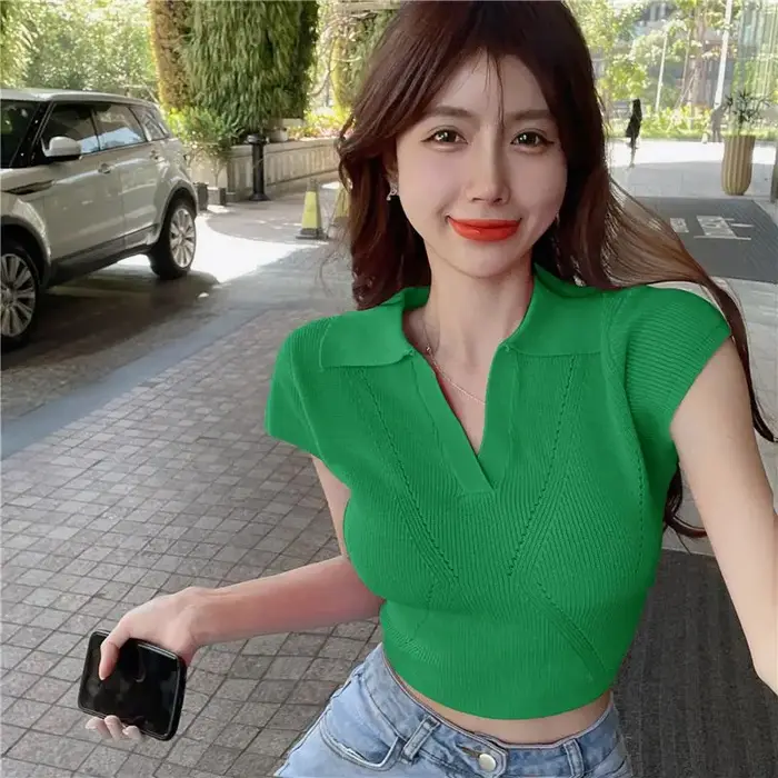 Polo Slim Neck Sexy Blouse pour femme